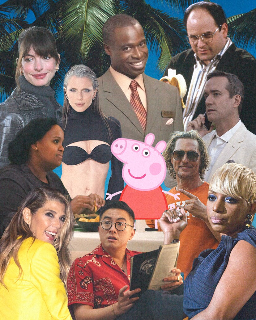 A collage of W editor's dream The White Lotus cast, which includes Julia Fox, Mr. Moseby from The Su...