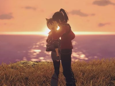 Noah and Mio kissing in Xenoblade 3 epilogue