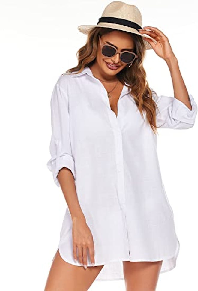 Hotouch Cuffed Sleeve Collared Shirt