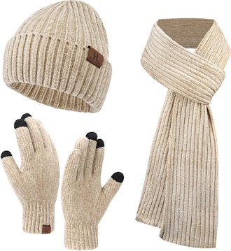 AQOTHES Hat, Scarf & Touch Screen Gloves Set