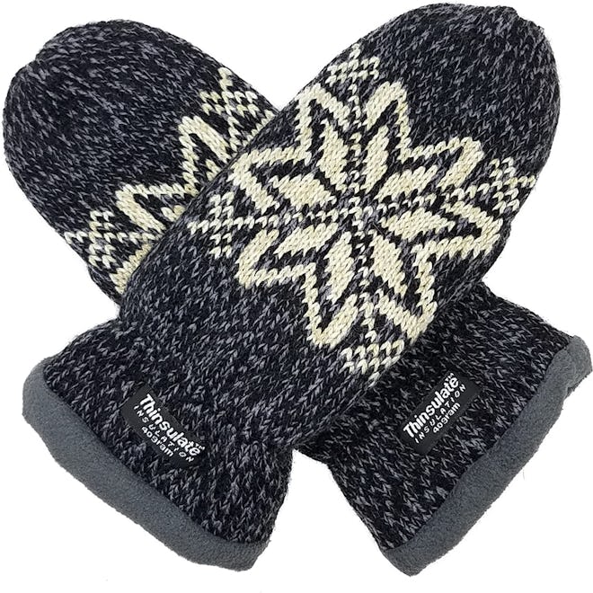 Bruceriver Snowflake Knit Mittens