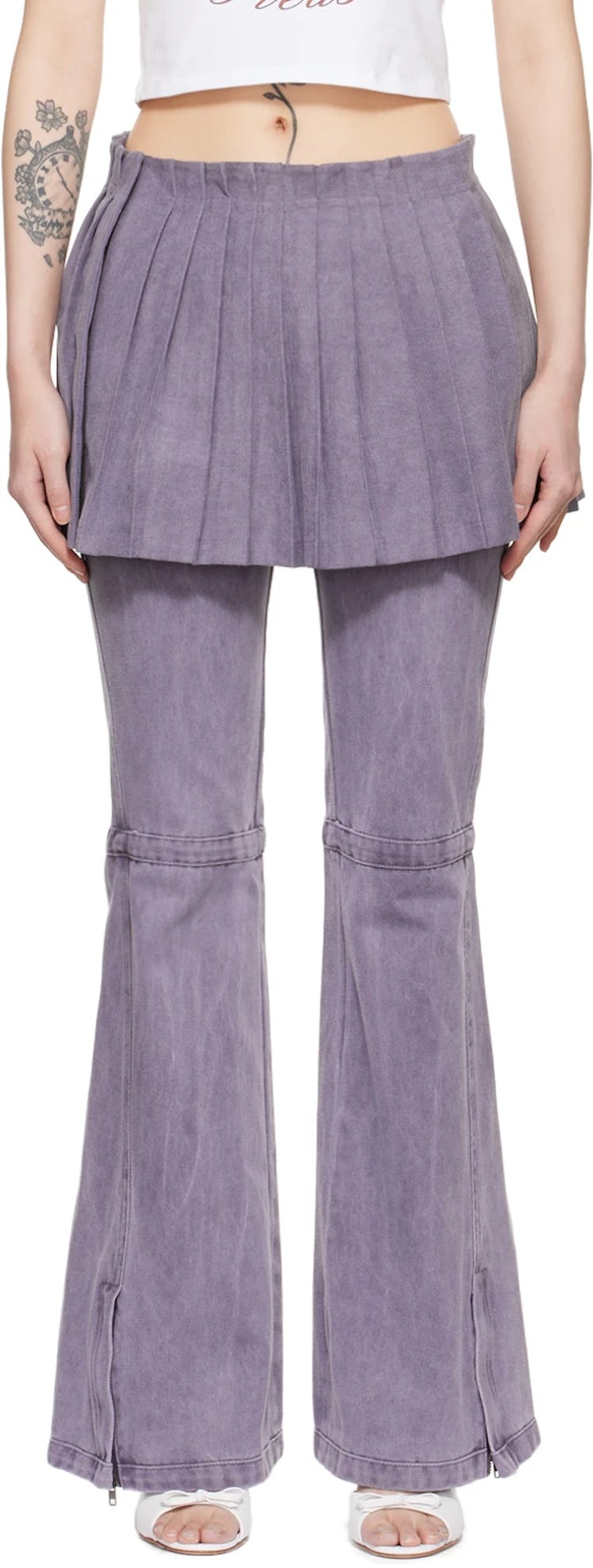 Purple Faded Denim Jeans
