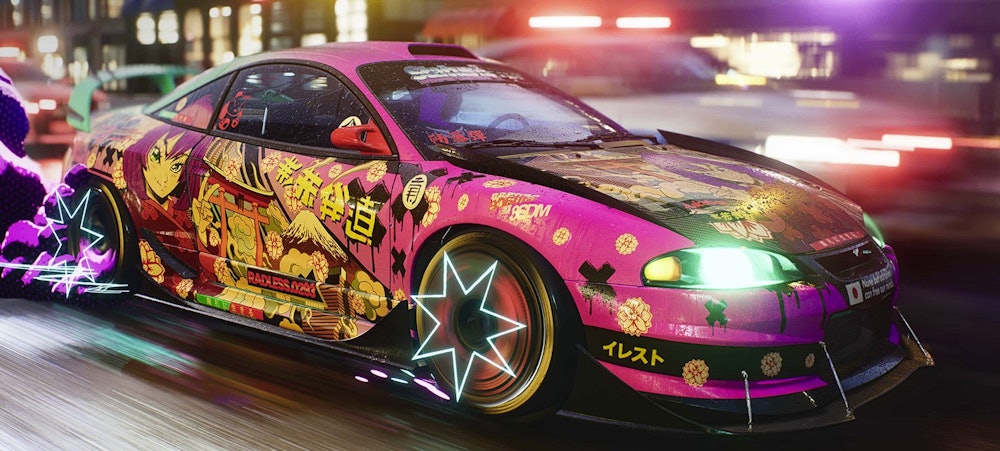 Need for Speed Unbound pink car with driving effects