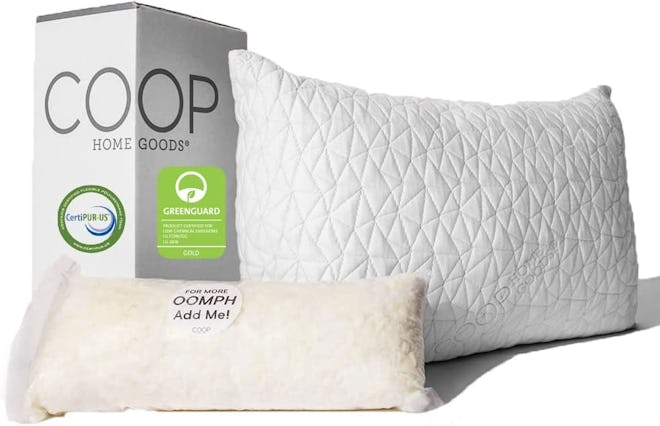 This pillow for arm sleepers is filled with shredded memory foam.