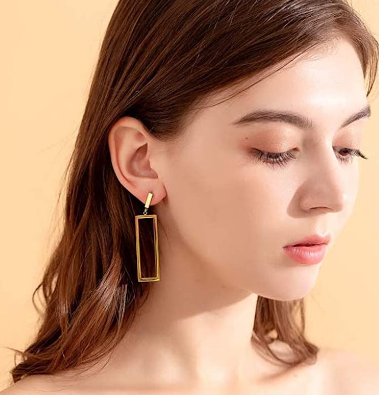 FAMARINE Geometric Drop Earrings