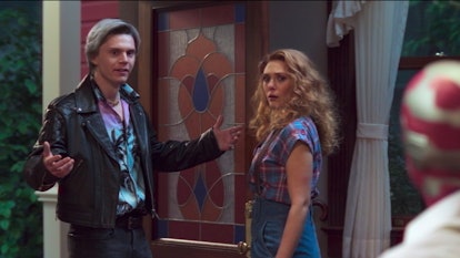 Evan Peters and Olsen as Fake Pietro and Wanda in WandaVision - Disney