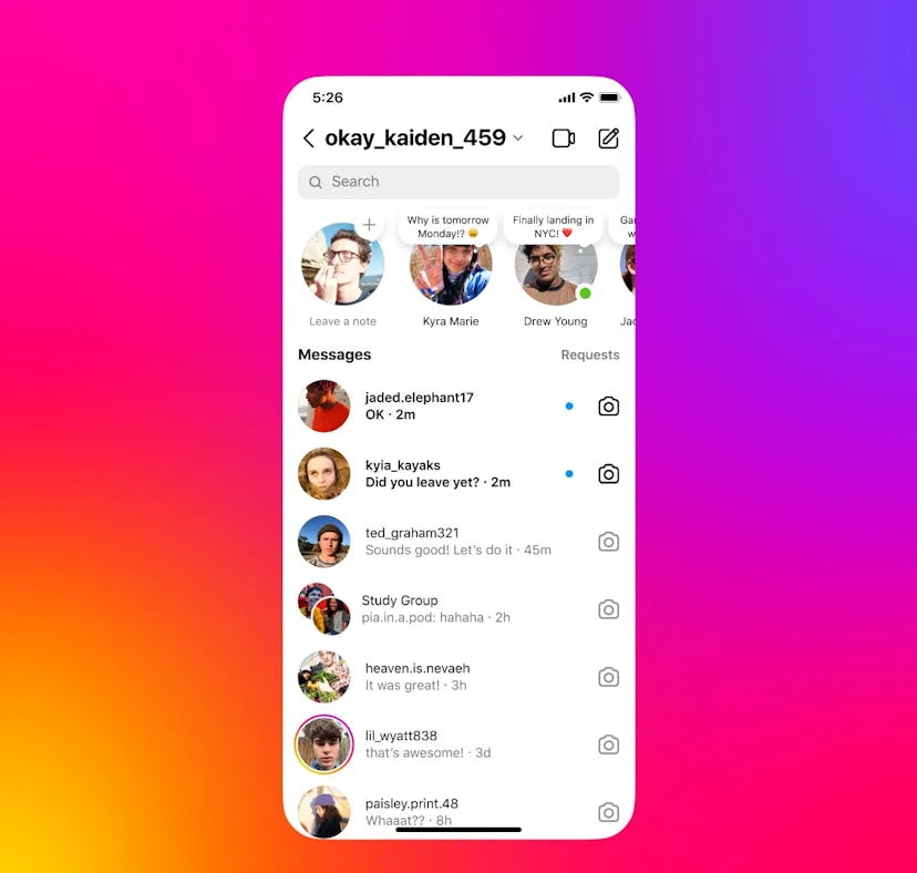 12 Instagram Notes memes comparing it to AIM Away Messages.