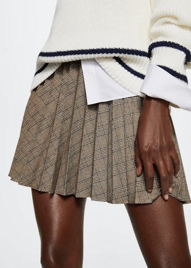 Pleated Check Skirt