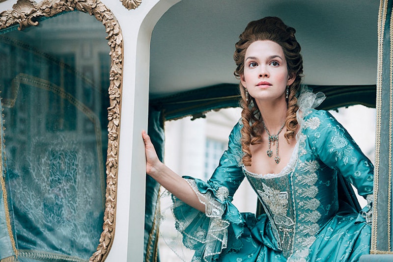 Emilia Schüle as Marie Antoinette in the BBC series