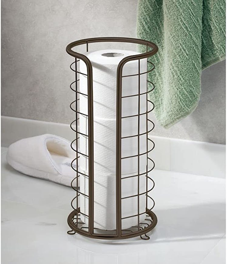 mDesign Toilet Paper Organizer Stand