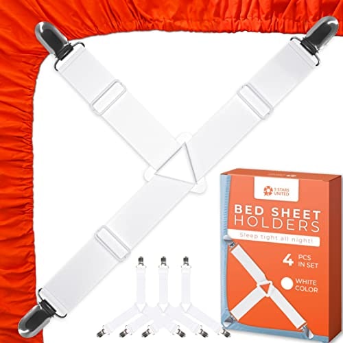 16pcs Adjustable Sheet Clips Strap Bed Sheet Holder Mattress Gripper Clips  