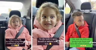 Watch this little girl explain to her mom that she told her classmate Santa wasn't real after her mo...