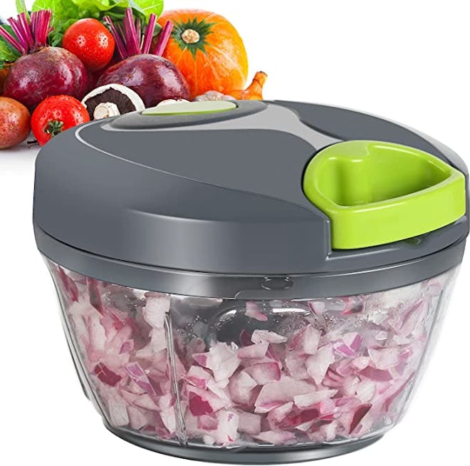 This inexpensive vegetable chopper makes preparing vegetables for meals super easy.