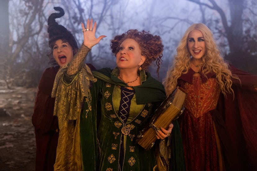 Kathy Najimy as Mary Sanderson, Bette Midler as Winifred Sanderson, and Sarah Jessica Parker as Sara...