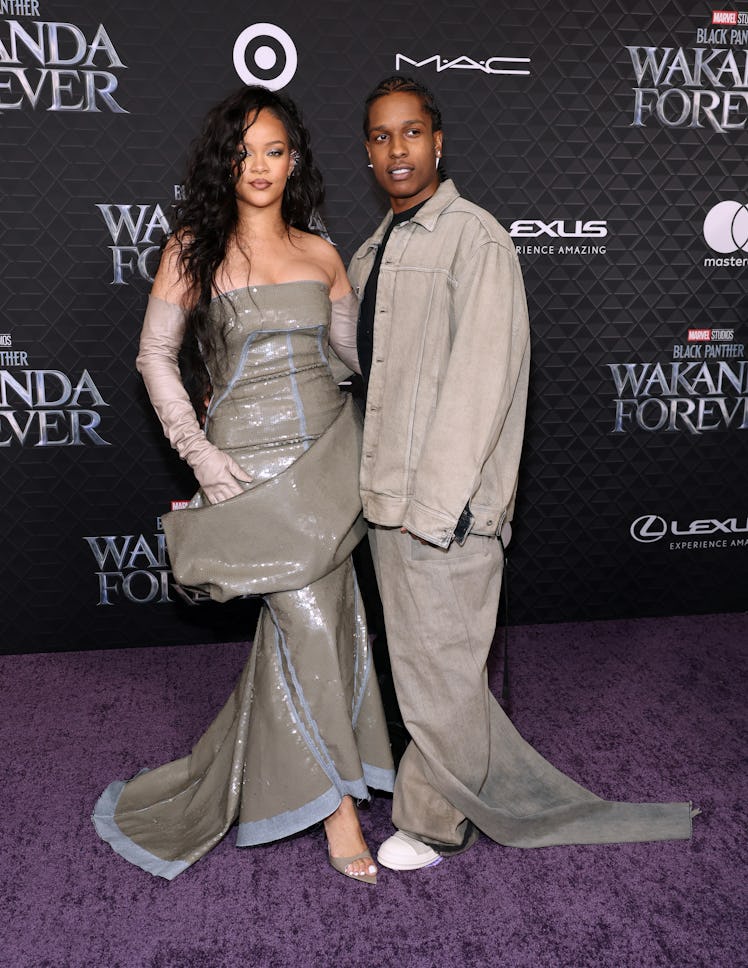 Rihanna and A$AP Rocky attend Marvel Studios' "Black Panther: Wakanda Forever" premiere at Dolby The...