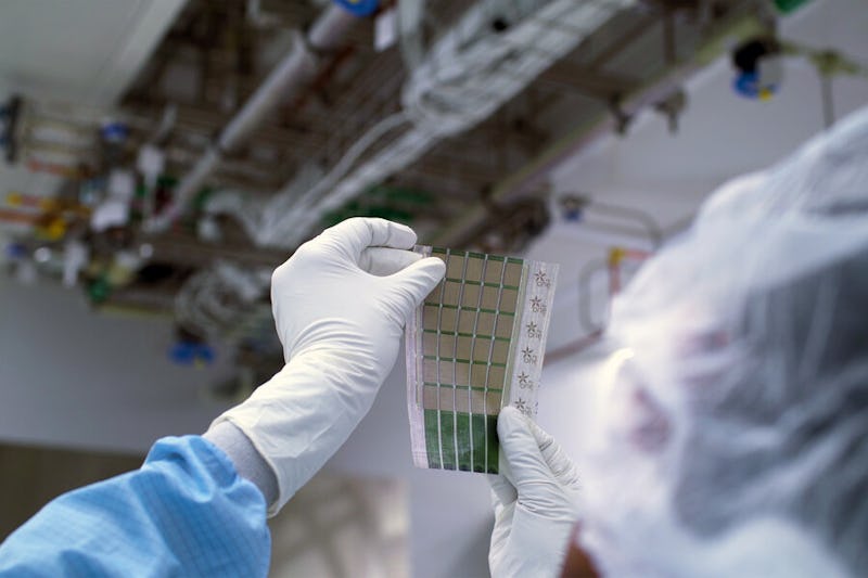 An image of the ultra-thin solar cells developed by MIT.