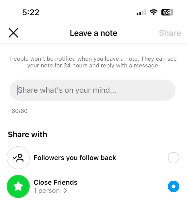 How long do Notes stay on Instagram? Your updates will expire after 24 hours.