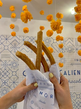 The churros at churreria El Moro are the best in Mexico City.