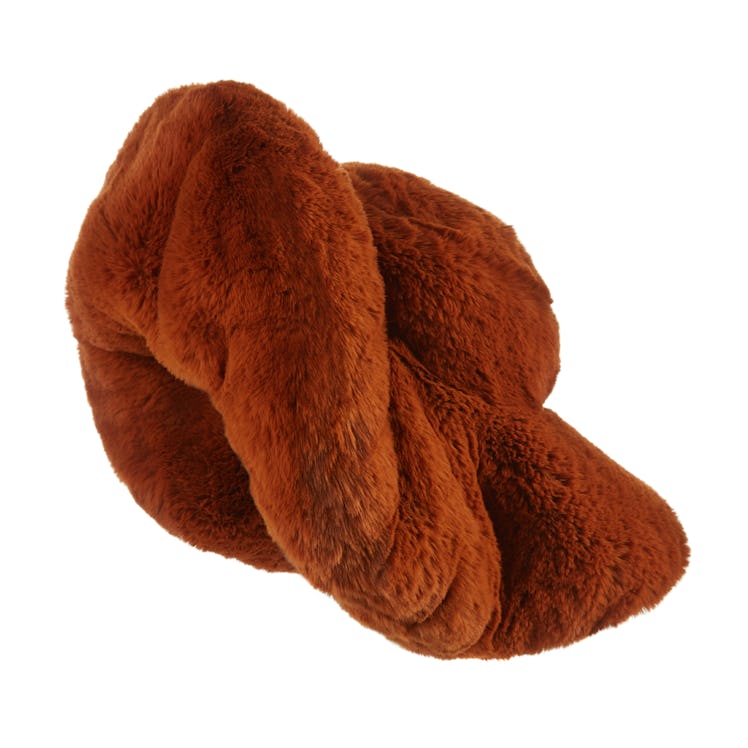 Emma Brewin fuzzy brown wide-brim hat