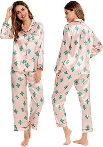 SWOMOG Silk Satin Pajamas