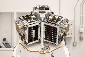 An image of HawkEye 360’s Cluster 6 satellites.