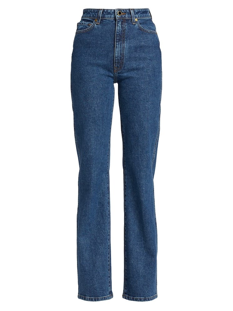 Khaite blue high-waisted jeans