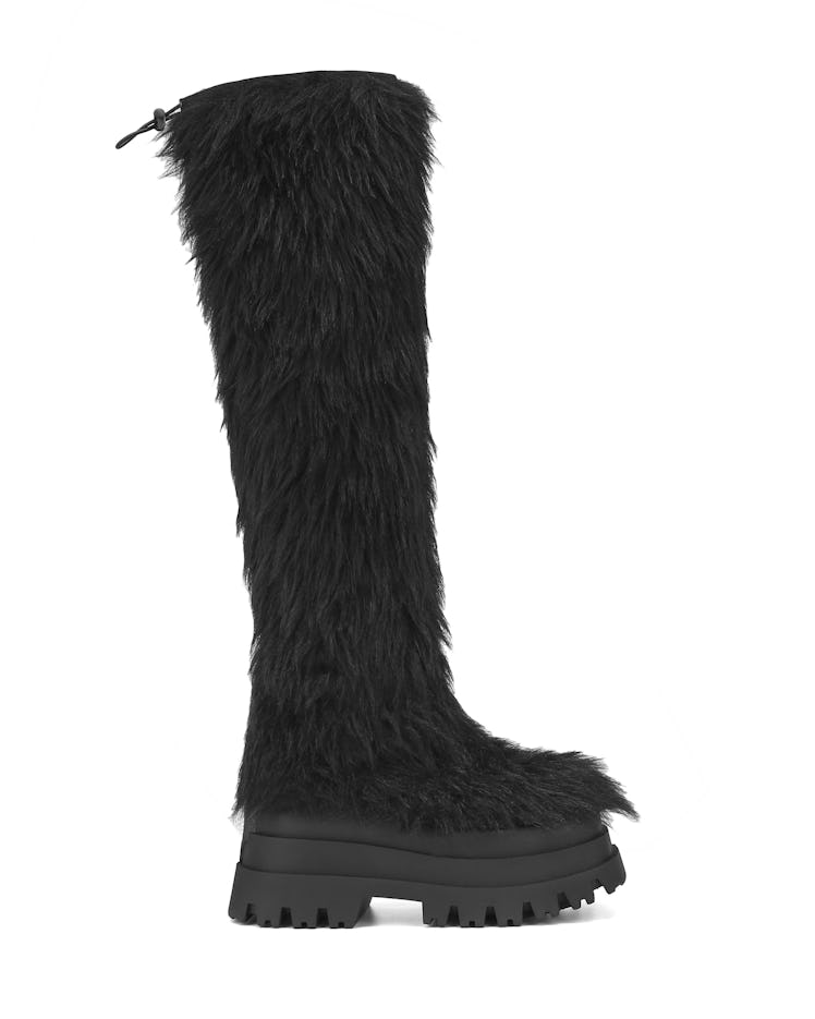 Naked Wolfe tall black fur boots