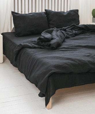 Black Linen Bedding Set