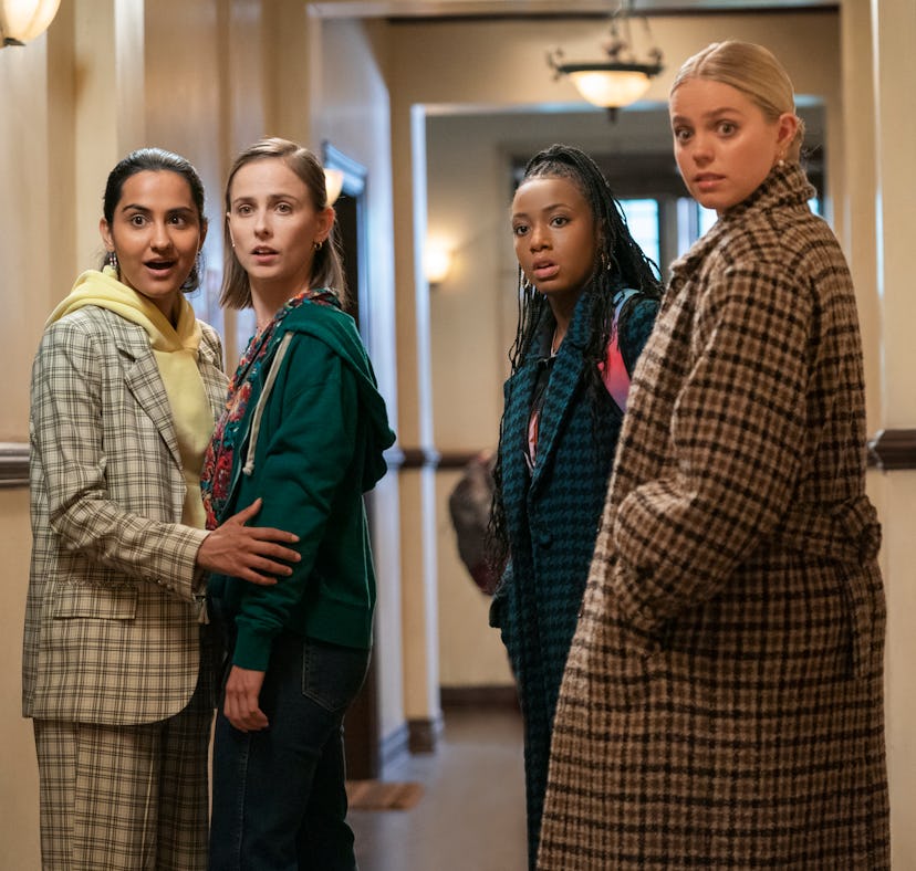 Amrit Kaur, Pauline Chalamet, Alyah Chanelle Scott, Reneé Rapp in 'The Sex Lives of College Girls' S...