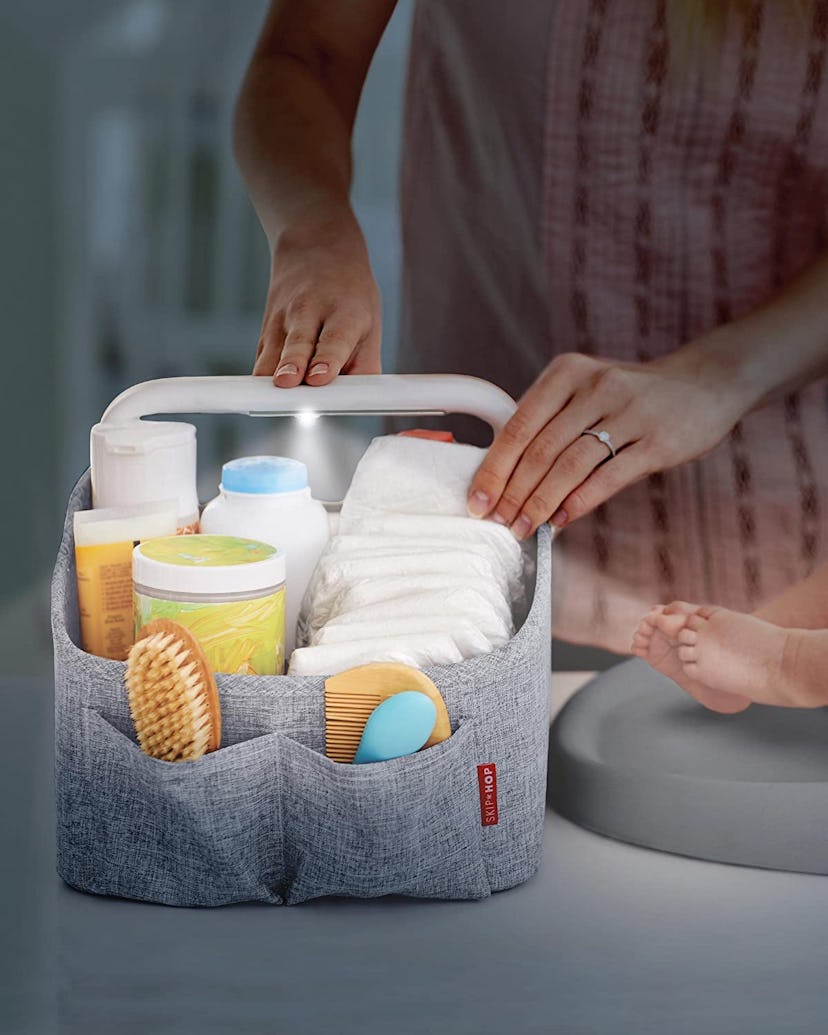 Skip Hop Diaper Caddy Organizer With Touch Sensor Night Light