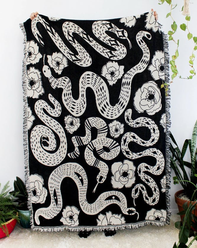 Snakes and Poppies Blanket