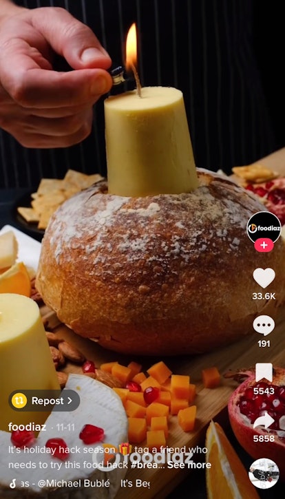 A TikToker shows how to make a candle out of butter on TikTok. 