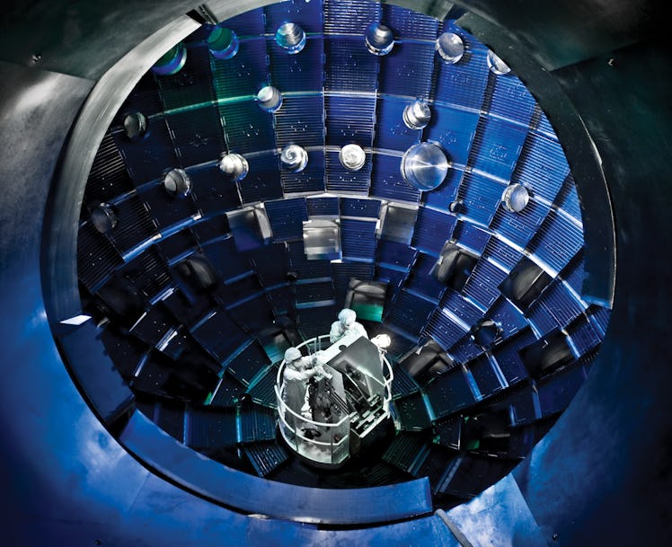 An image of the target chamber at NIF.