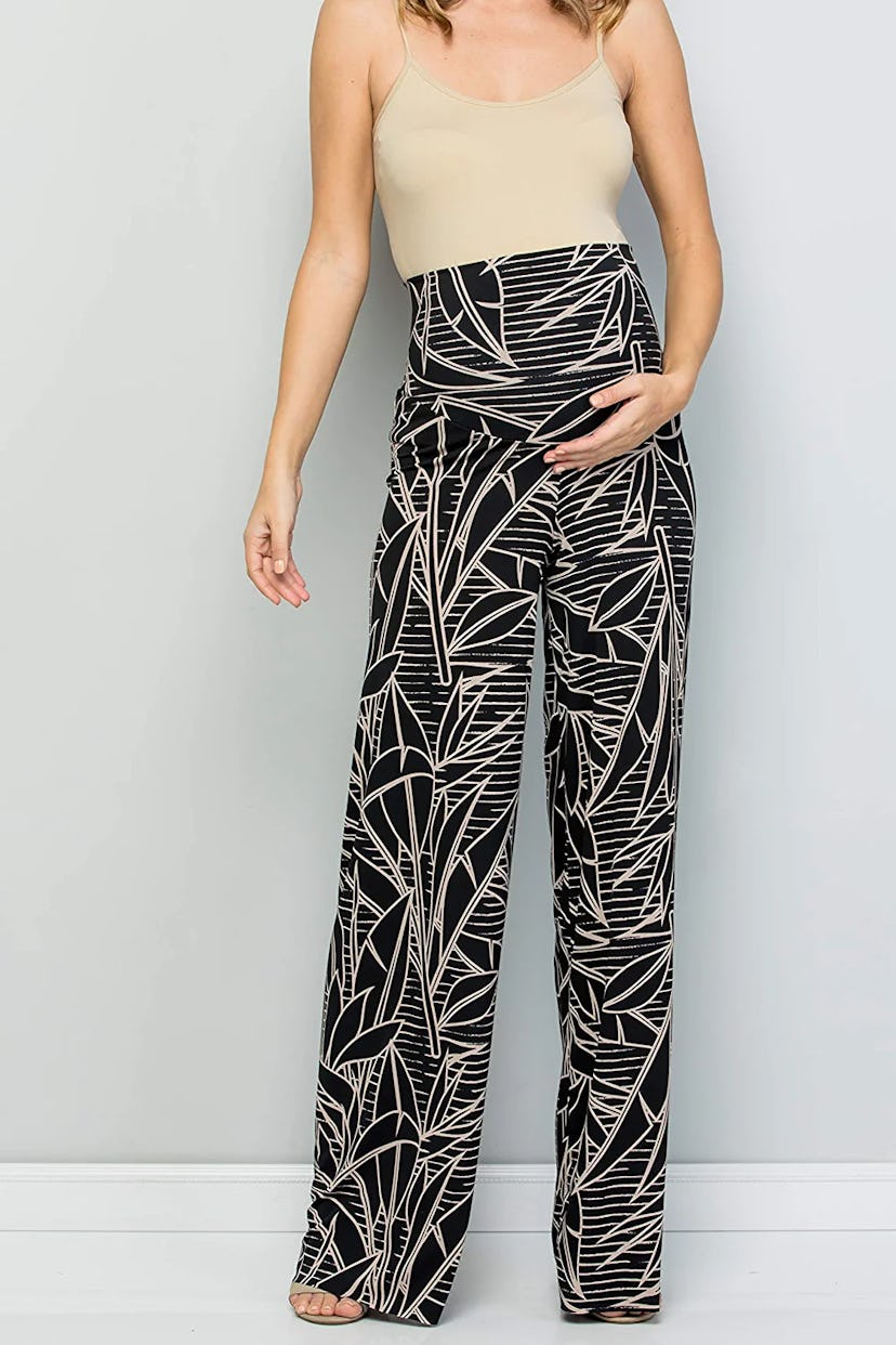 My Bump Tummy Control Damask Palazzo Pants