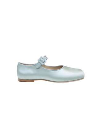 Mary Jane Pointe Shoe In Mint Satin 