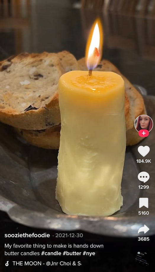 A TikToker shows how to make butter candles from TikTok at home. 