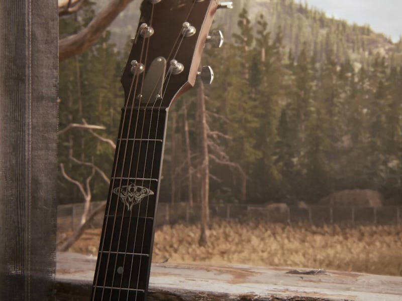 A close-up of Ellies guitar from 'The Last of Us'