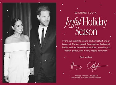 Meghan Markle and Prince Harry's 2022 holiday card didn't feature their children Archie and Lilibet.