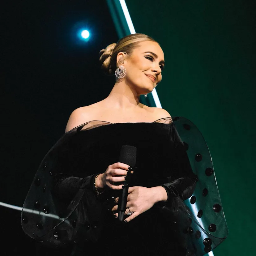 adele black dress Tencel Plunge V-neck A-line butterfly sleeve Aulieude Premium stretch velvet Adele performed on Week 15