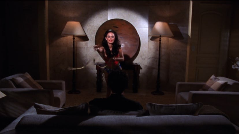 Summer (Rachel Bilson), dressed as Wonder Woman, unleashes her lasso on 'The O.C.' Season 1, Episode...