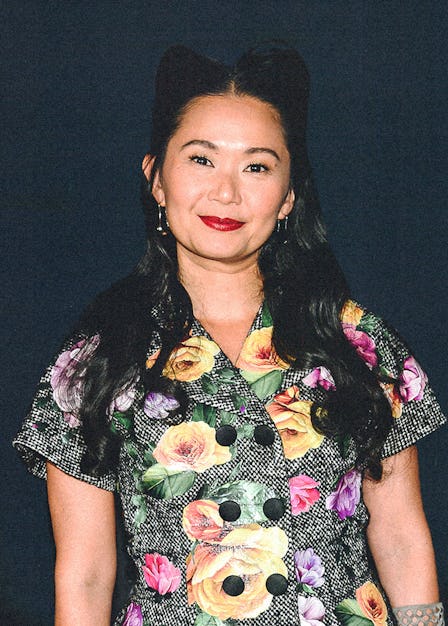 A photo of Hong Chau wearing a floral dress