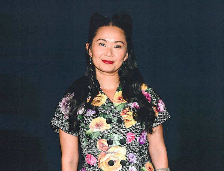 A photo of Hong Chau wearing a floral dress
