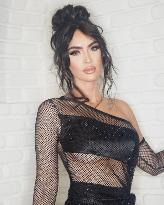 Try a high bun to hide your roots.