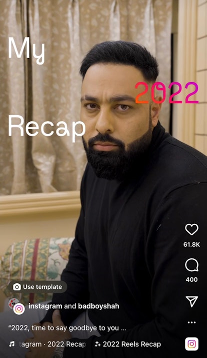 Badshah shares what to post in an Instagram Recap 2022. 