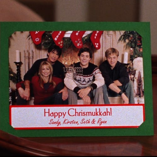 The O.C.'s first Chrismukkah episode features a greeting card photo of the Cohen family, including R...