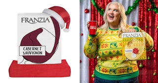 Franzia has unveiled its holiday collection of boxed wine-related gifts for 2022, and they include u...