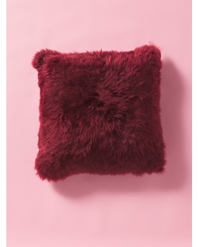 This Viva Magenta pillow is home decor inspired by the Pantone Color of The Year 2023. 