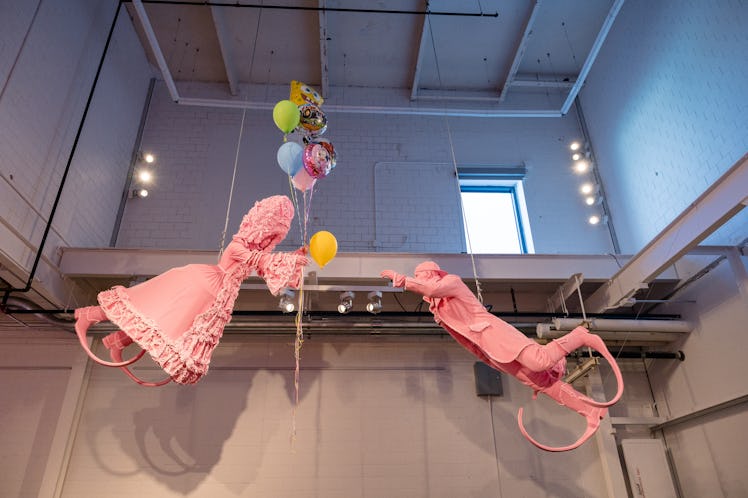 Yvette's work "Until we Meet Again", this installation, which hangs from the ceiling in the exhibiti...
