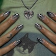 Black ombre and chrome nails