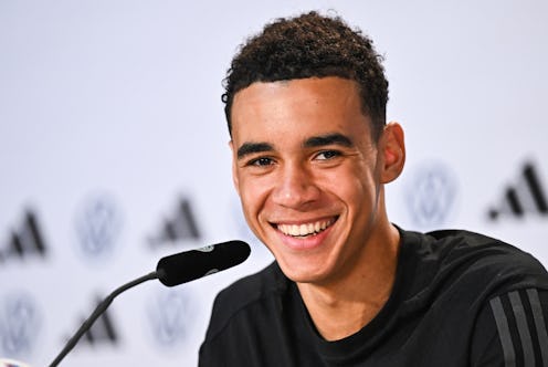 Jamal Musiala at the Fifa World Cup 2022 press conference in Germany